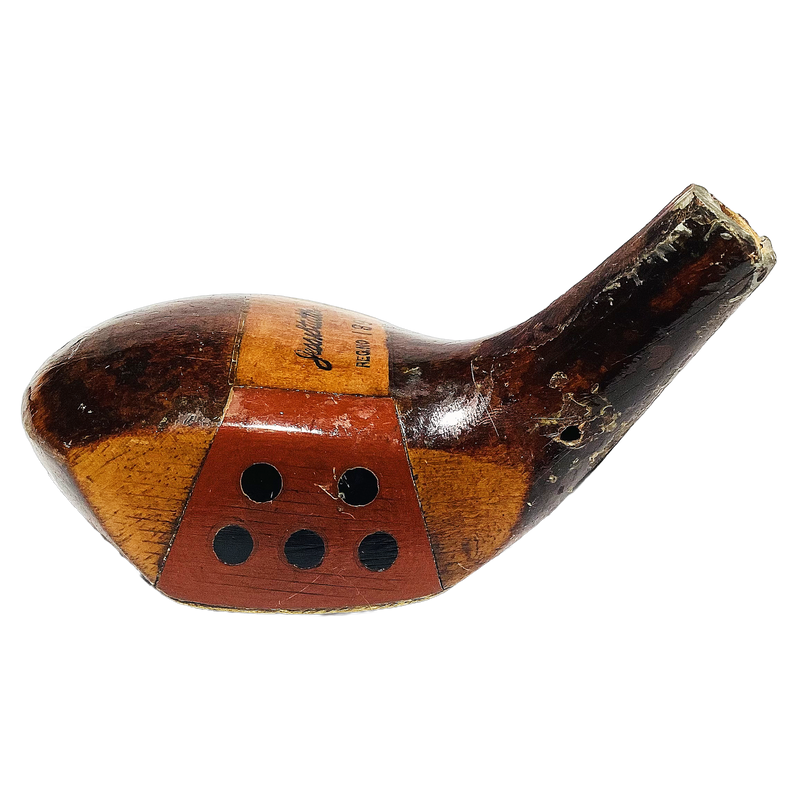 Kenneth Smith Handmade Fancy Face Wood Head, vintage hickory golf club builder head, profile and face