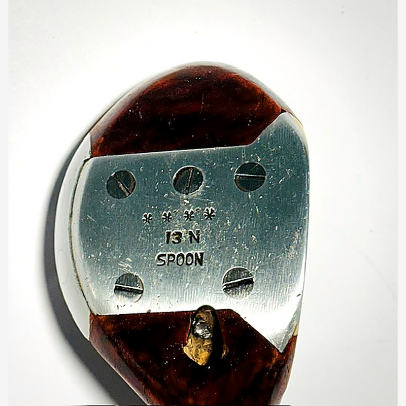 Hillerich Bradsby Grand Slam spoon head hickory golf detail