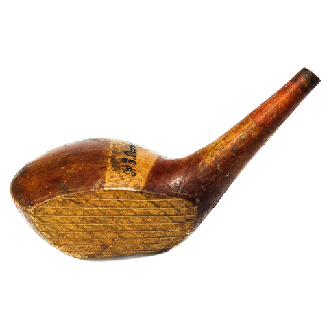 H.E. Pearse Wood Head, vintage hickory golf club builder head, profile and face
