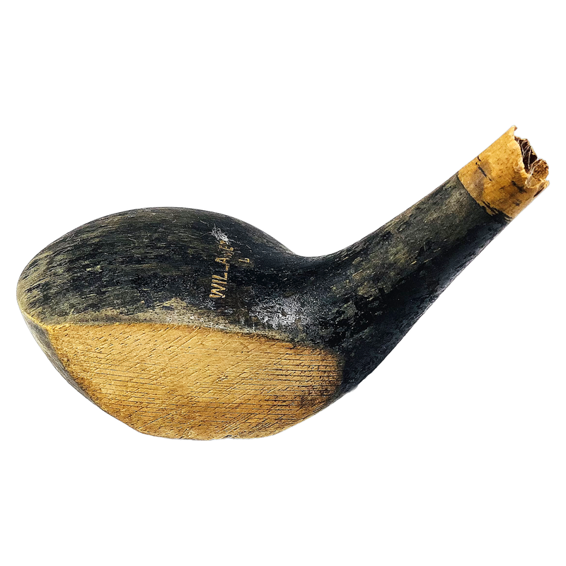 Willamette Ladies Wood Head, vintage hickory golf club builder head, profile and face