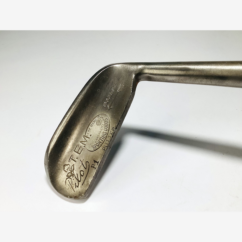 T.E.M. Pilot P1 Putter, vintage hickory golf club, detail view 2