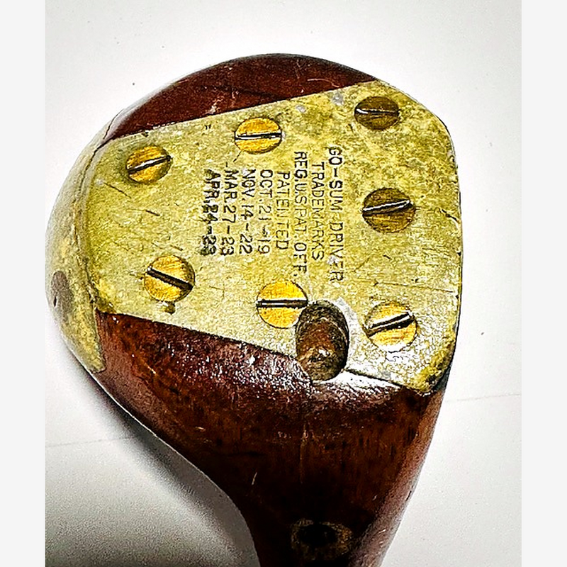 MacGregor Go-Sum hickory golf driver head bored hosel detail