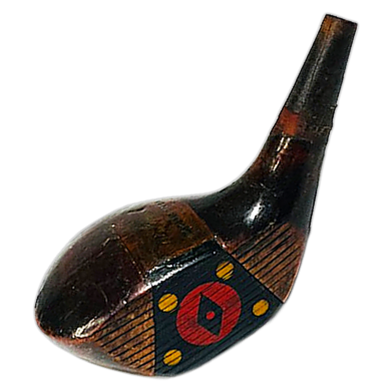 Mohawk Related 4250 Fancy Face Driver Head, vintage hickory golf club builder head, profile and face