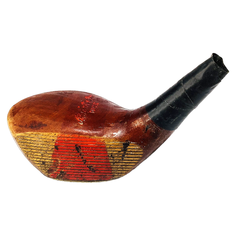 A.G. Spalding & Bros Dundee No. 3 Fancy Face Head, vintage hickory golf club builder head, profile and face