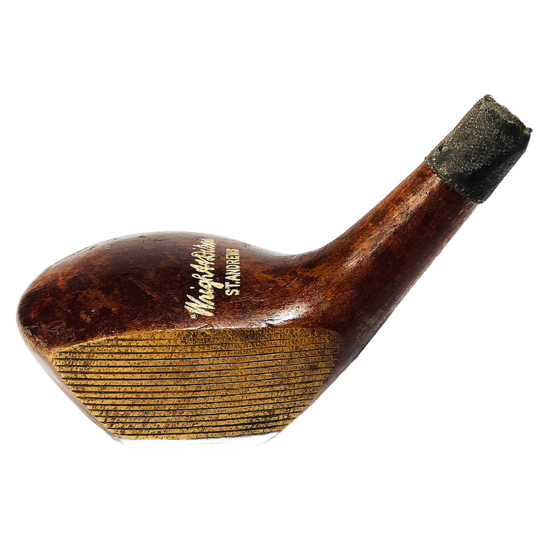 Wright & Ditson St. Andrews Wood Head, vintage hickory golf club builder head, profile and face