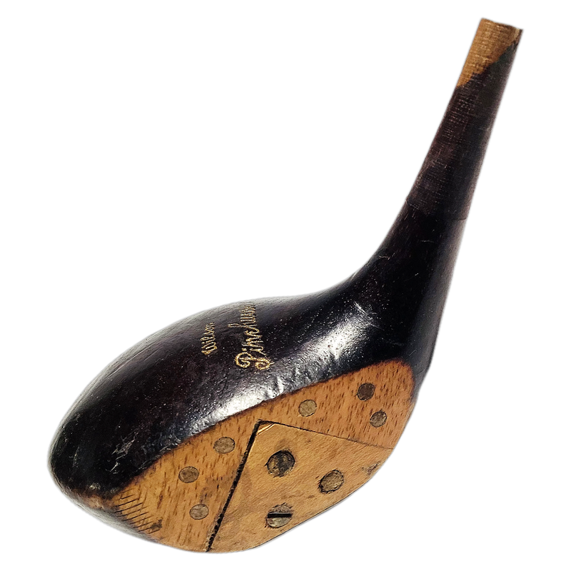 Wilson Pinehurst Driver Head, vintage hickory golf club builder head, profile and face