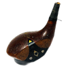 Wilson Johnny Farrell De Luxe Fancy Face Wood Head, vintage hickory golf club builder head, profile and face