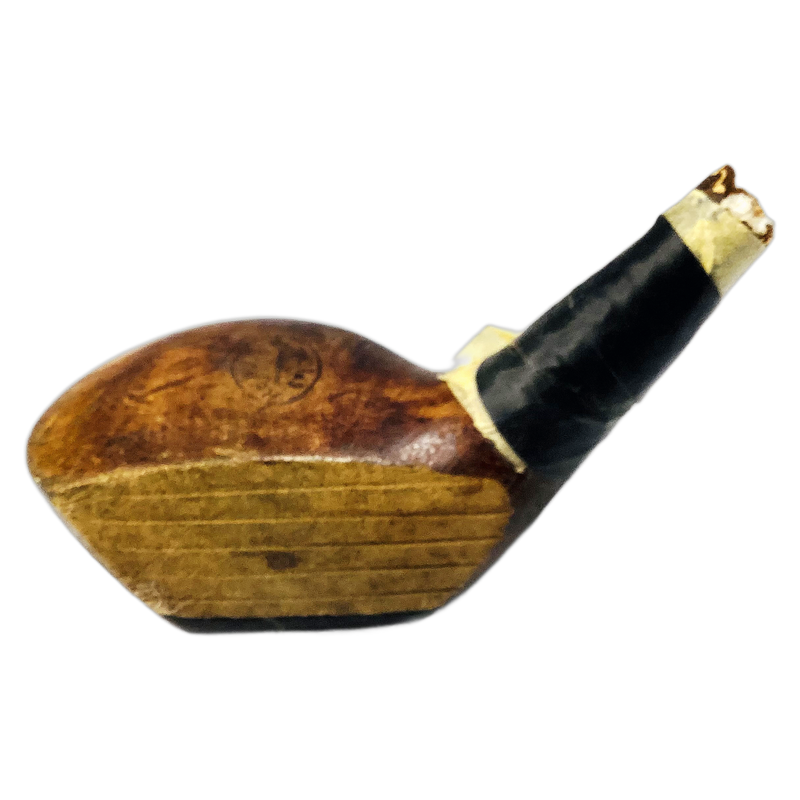 H.B. Wussaw Special Wood Head, vintage hickory golf club builder head, profile and face