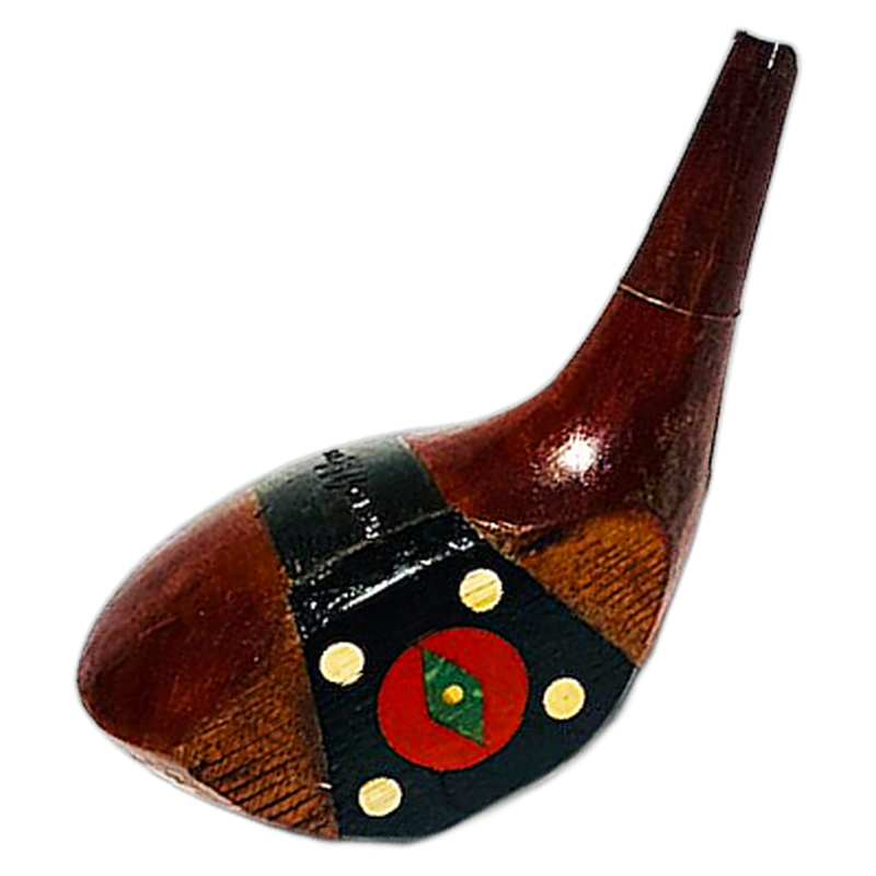 Matched Model 4250 Fancy Face Brassie Head, vintage hickory golf club builder head, profile and face