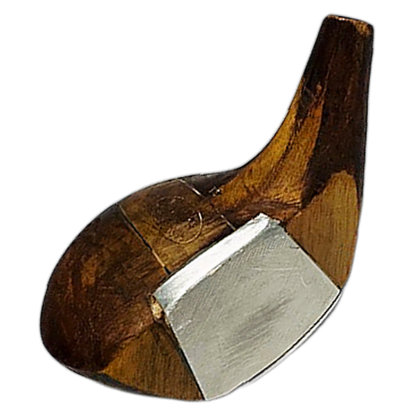 MacGregor 44 Aluminum Face Spoon Head, vintage hickory golf club builder head, profile and face