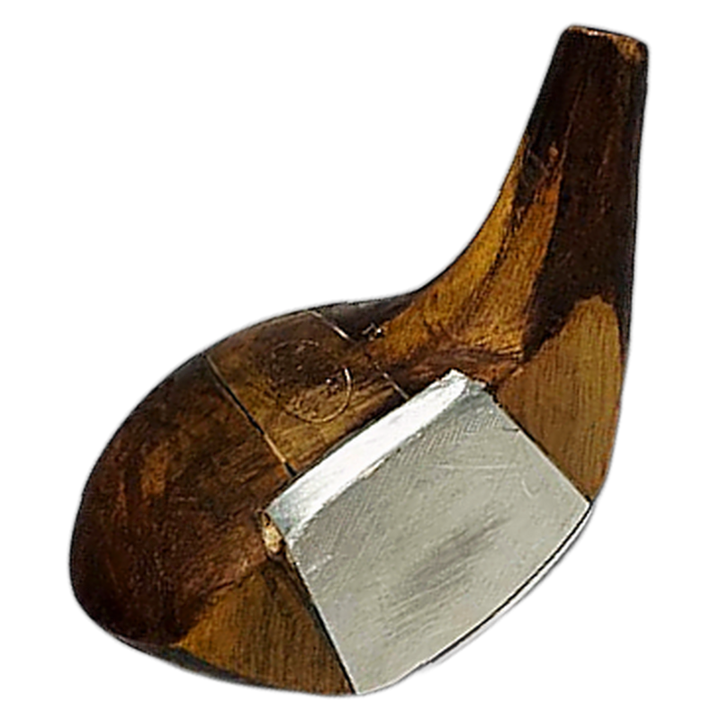 MacGregor 44 Aluminum Face Spoon Head, vintage hickory golf club builder head, profile and face