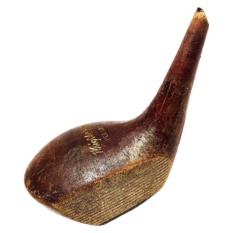 Wright & Ditson Bee Line Driver Head, vintage hickory golf club builder head, profile and face