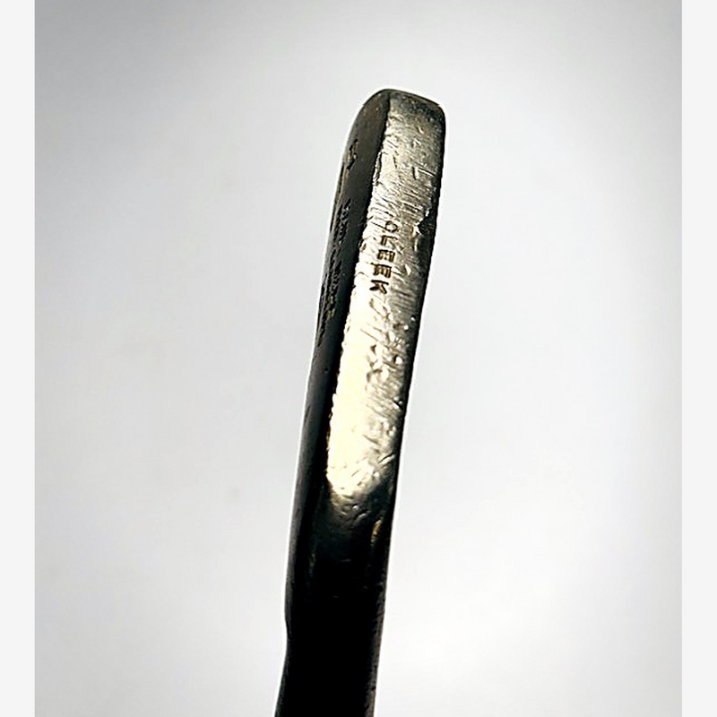 Spalding Monel cleek, hickory golf, back and sole