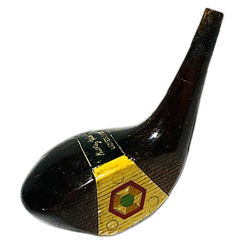 Beckley-Ralston Lady Edgewood Fancy Face Brassie Head, vintage hickory golf club builder head, profile and face