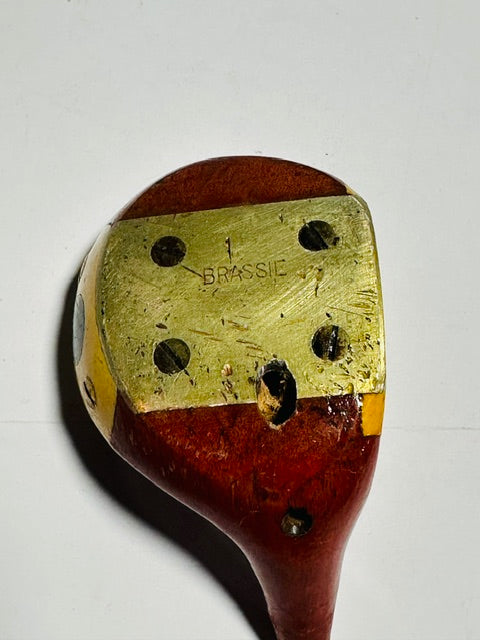 Aberdeen Redhead Fancy Face Brassie vintage hickory golf