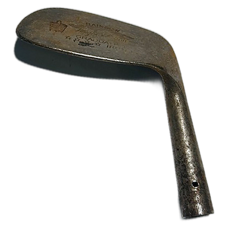 Wright & Ditson Rainbow Graduated Niblick Head hickory golf iron head, full view