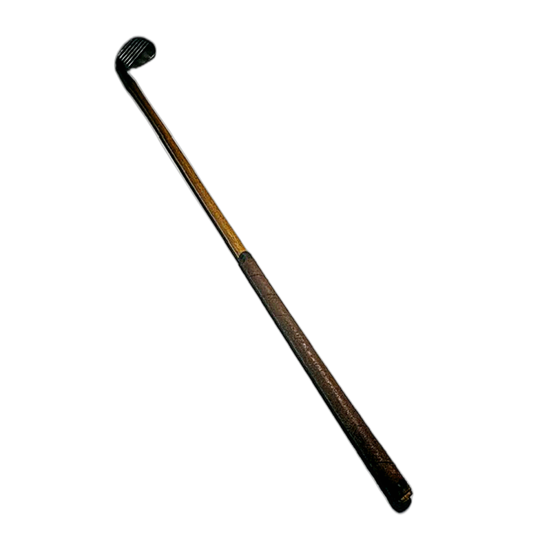Carnoustie deep-groove mashie niblick hickory golf iron, full-length view