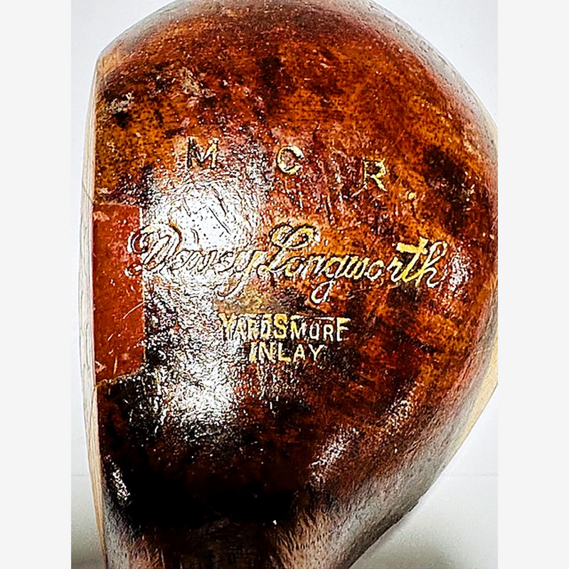 MacGregor SP hickory golf brassie head maker stamp detail