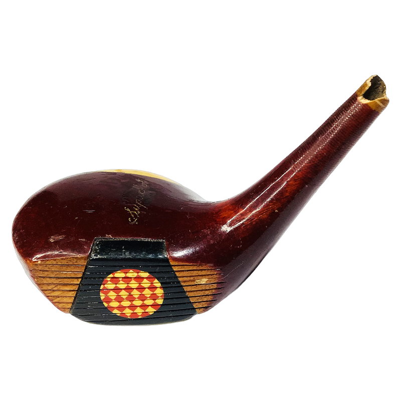 Related 4250 Model Fancy Face Driver Head, vintage hickory golf club builder head, profile and face