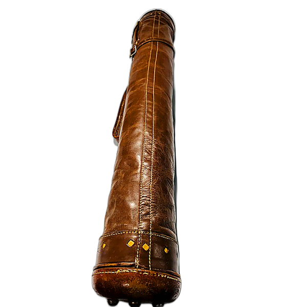 Vintage leather slouch golf bag hickory golf, full view - Featured Image
