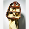 Vintage canvas single-stay hickory golf bag, round bottom