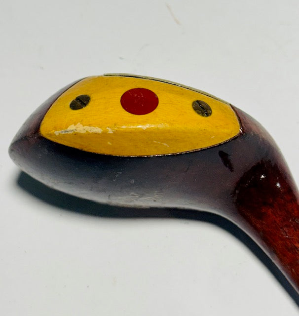 Burrkey Bilt Fancy Face Driver vintage hickory golf