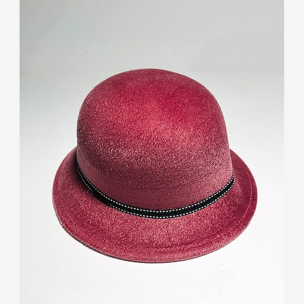 Burgundy Cloche — Floral Trim Pro Shop Hat — hickory golf, view 2