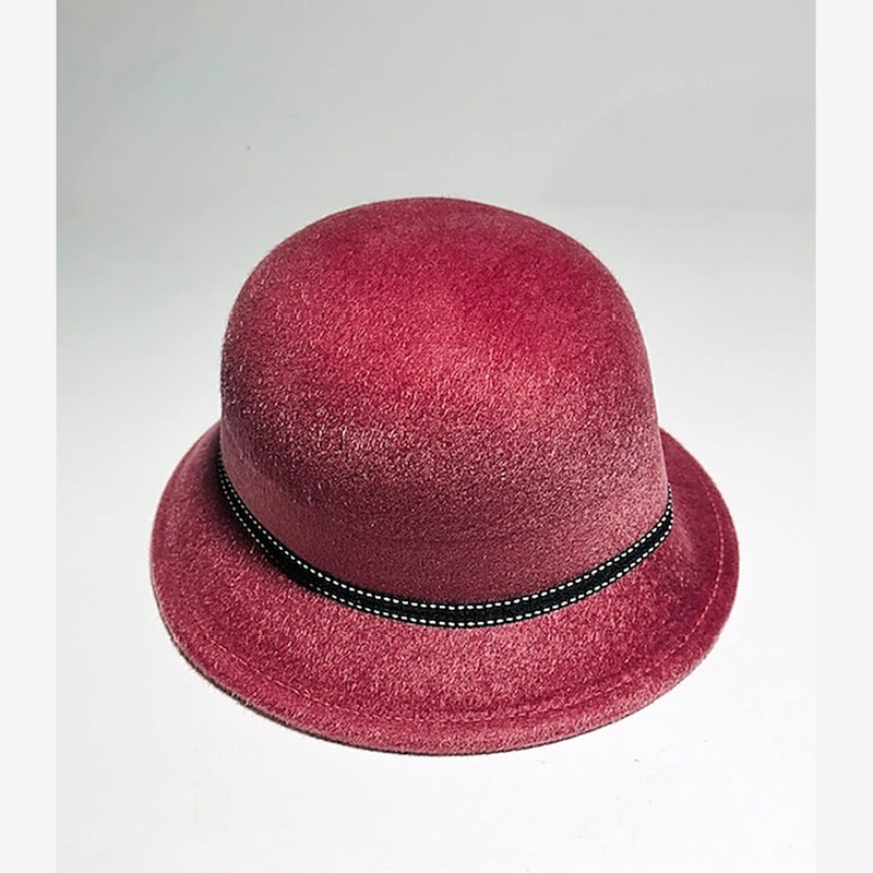 Burgundy Cloche — Floral Trim Pro Shop Hat — hickory golf, view 2