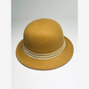 Honey gold ladies golf hat, side and back view of rolled brim