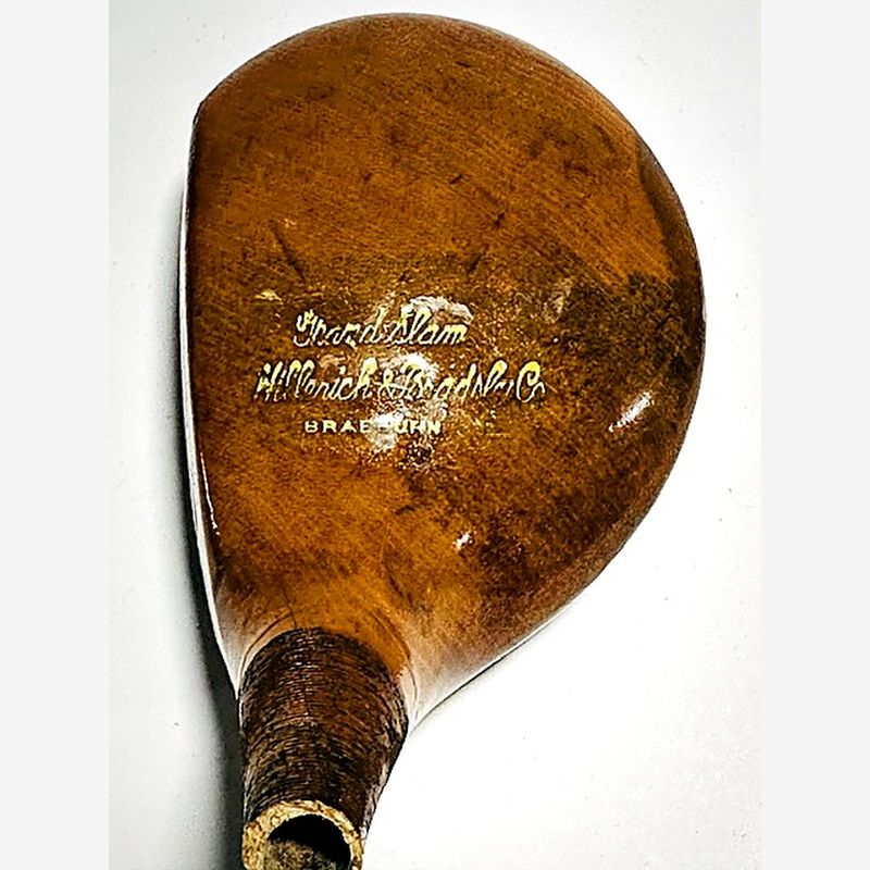 Hillerich Bradsby Braeburn wood head hickory golf detail