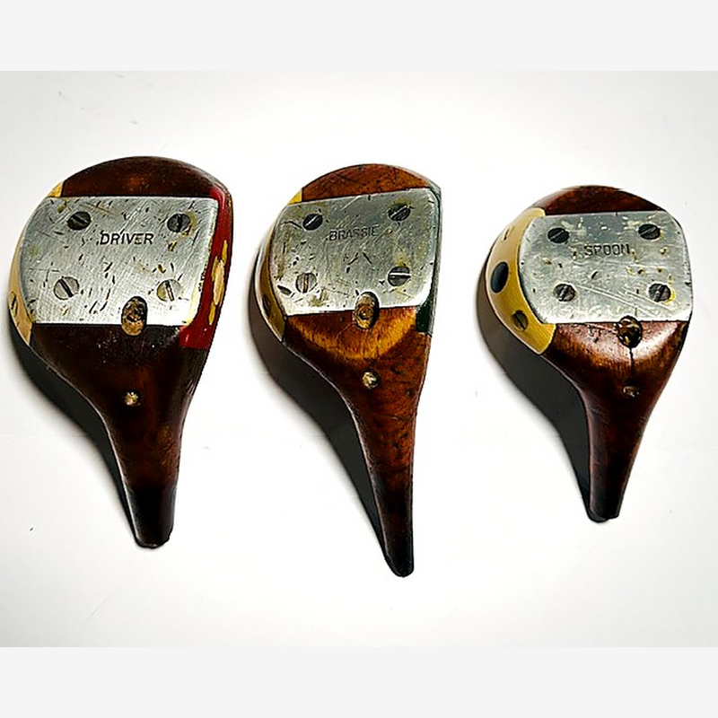 Burr-Key-Bilt Andy Robertson wood head hickory golf detail