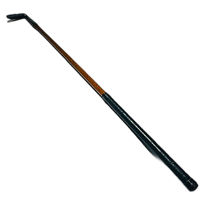 A. Patrick Leven ladies niblick, full length view of the vintage hickory golf club with dark wrap grip