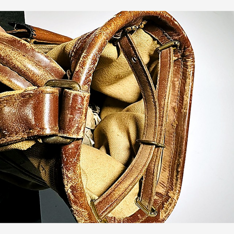 Interior collar of vintage canvas golf bag