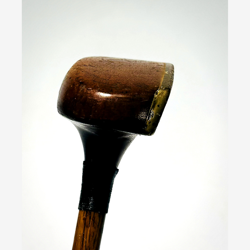 Wright & Ditson hickory golf putter, repaired neck detail