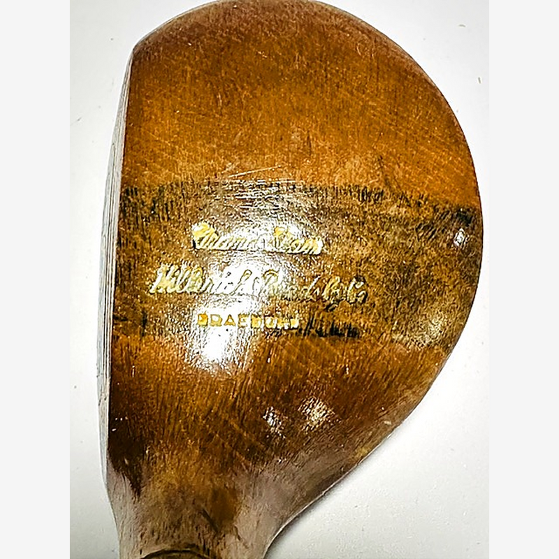 Hillerich Bradsby Braeburn wood head hickory golf detail