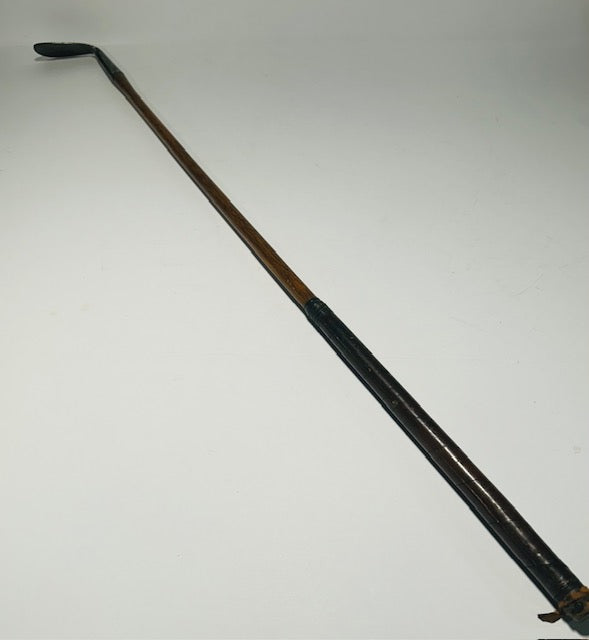 MacGregor Popular mashie-niblick hickory golf club, full club with original hickory shaft and leather grip