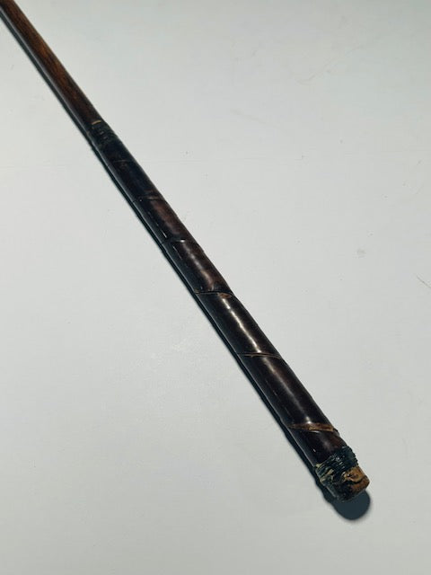 Original hickory shaft and period leather grip of the Braid-Mills putter