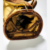 Interior detail of vintage canvas golf bag