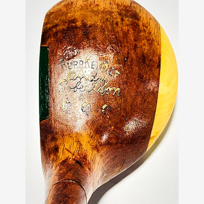 Burr-Key-Bilt Andy Robertson wood head hickory golf detail