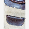 Champ oval canvas slouch hickory golf bag, small hole detail