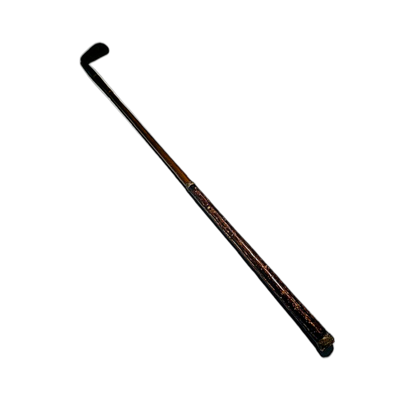 US Golf Gold Standard bamboo shaft hickory golf iron, full-length view