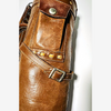 Vintage leather slouch golf bag hickory golf detail
