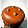 Vintage leather slouch golf bag hickory golf detail