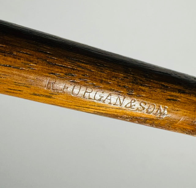 R. Forgan & Son smooth face iron, Prince of Wales plume, vintage hickory golf iron